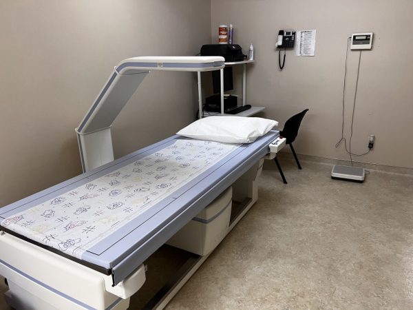 Clinical research center Dexa Scan room designed for patient convenience and comfort.