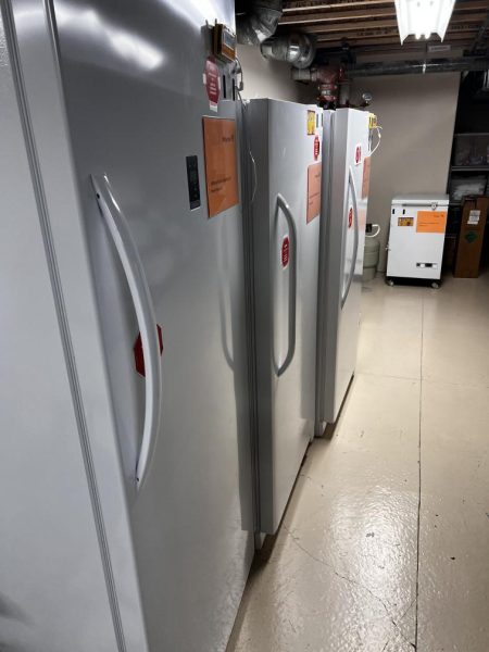Clinical research center Dedicated Refrigerator & Freezer Room provided to securely store investigational products and clinical trial samples.